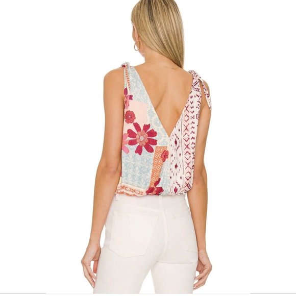 NWT Free People Tied To You Tank Top In Tropical Combo OB1284876 - Picture 2 of 6